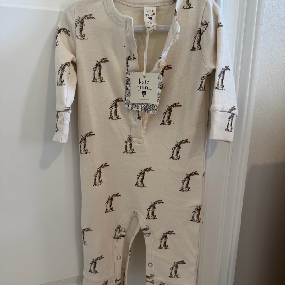 kate quinn Cream One-Piece Romper with Bunny Rabbits Easter
